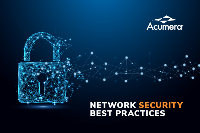 A lock made of network points with text "network security best practices"